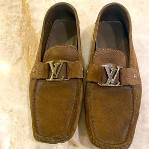 Louis Vuitton Brown LV Monogram Suede Loafers
